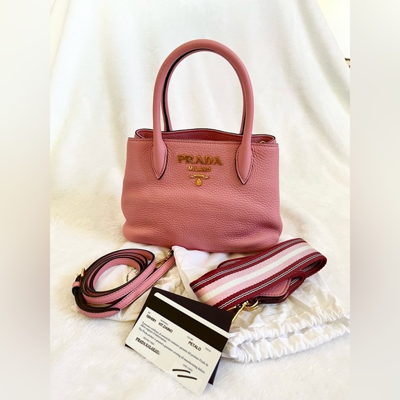 PRADA Mini Shoulder Bag 1BH081 Petalo Leather w/Dust Bag, Guarantee Card - Picture 1 of 12